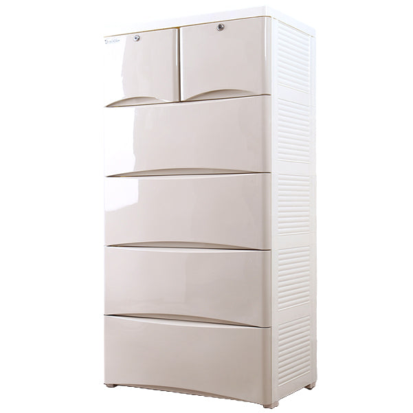 Lingerie Chest Contemporary Vertical Plastic Chest with Drawers for Bedroom