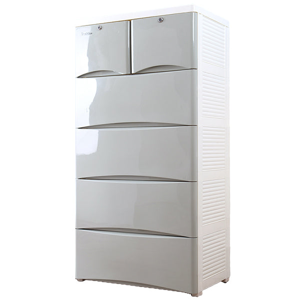 Lingerie Chest Contemporary Vertical Plastic Chest with Drawers for Bedroom