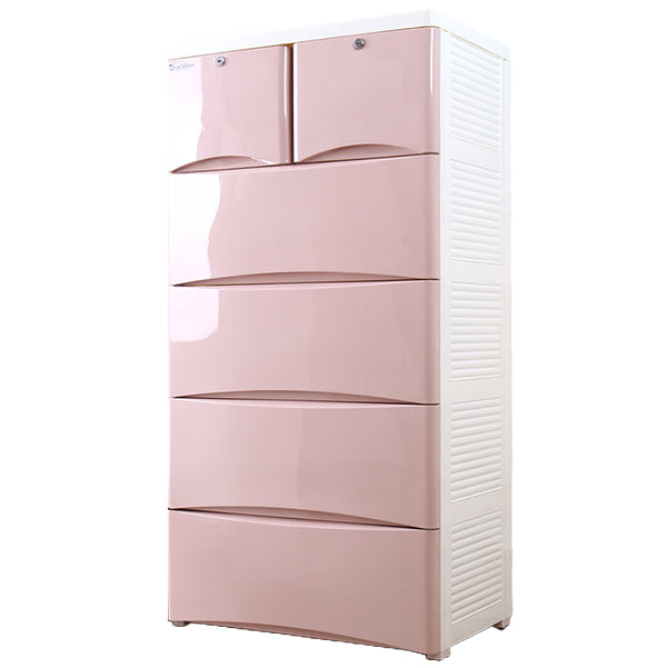 Lingerie Chest Contemporary Vertical Plastic Chest with Drawers for Bedroom