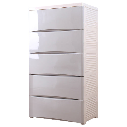 Lingerie Chest Contemporary Vertical Plastic Chest with Drawers for Bedroom