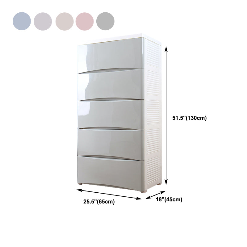 Lingerie Chest Contemporary Vertical Plastic Chest with Drawers for Bedroom