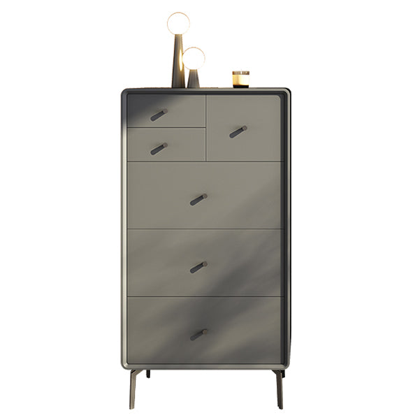 Vertical Leather Chest with Metal Legs Chest with Drawers for Bedroom