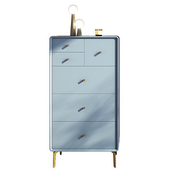 Vertical Leather Chest with Metal Legs Chest with Drawers for Bedroom