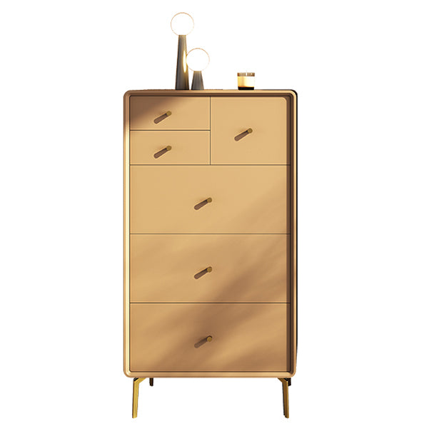 Vertical Leather Chest with Metal Legs Chest with Drawers for Bedroom