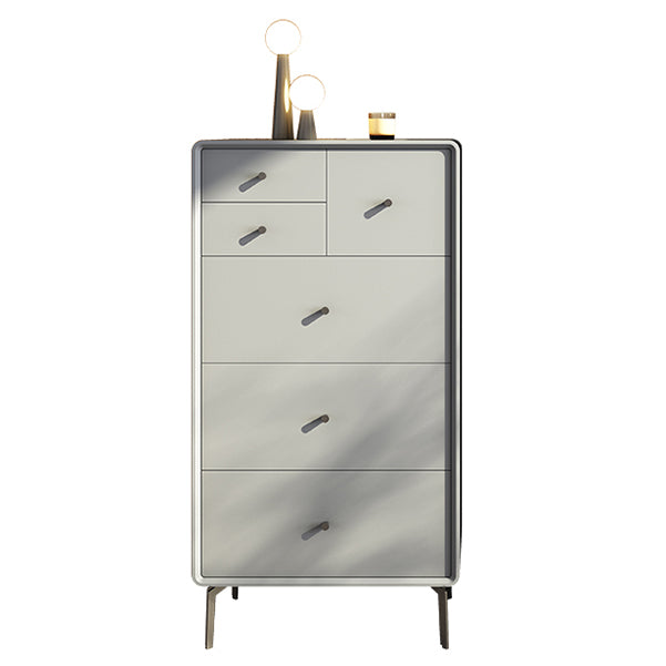 Vertical Leather Chest with Metal Legs Chest with Drawers for Bedroom