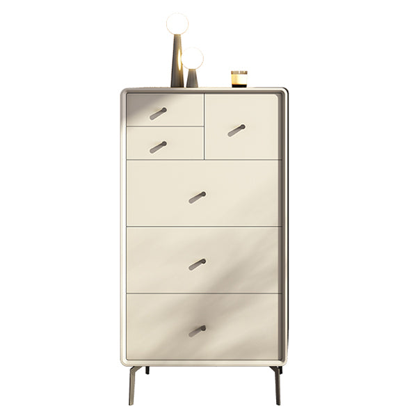 Vertical Leather Chest with Metal Legs Chest with Drawers for Bedroom