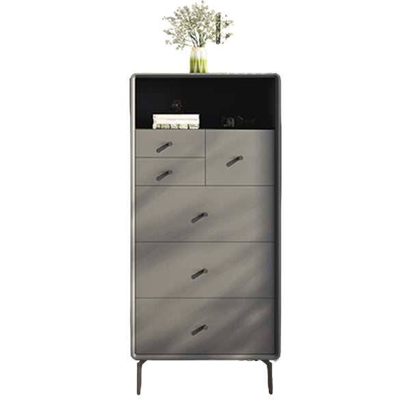 Vertical Leather Chest with Metal Legs Chest with Drawers for Bedroom