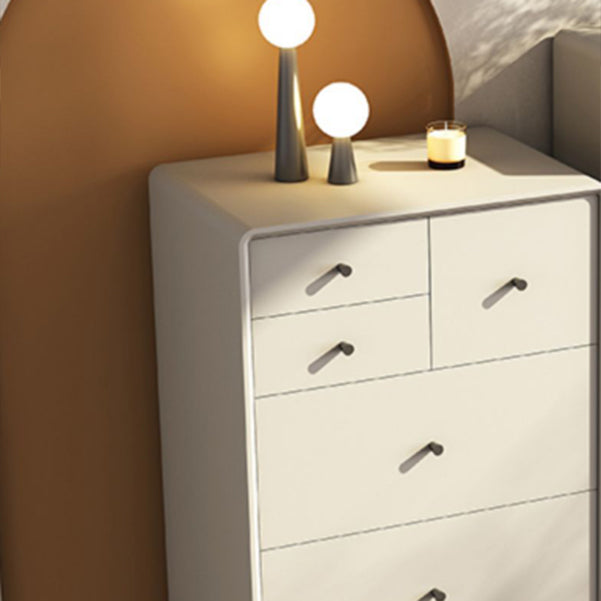 Vertical Leather Chest with Metal Legs Chest with Drawers for Bedroom