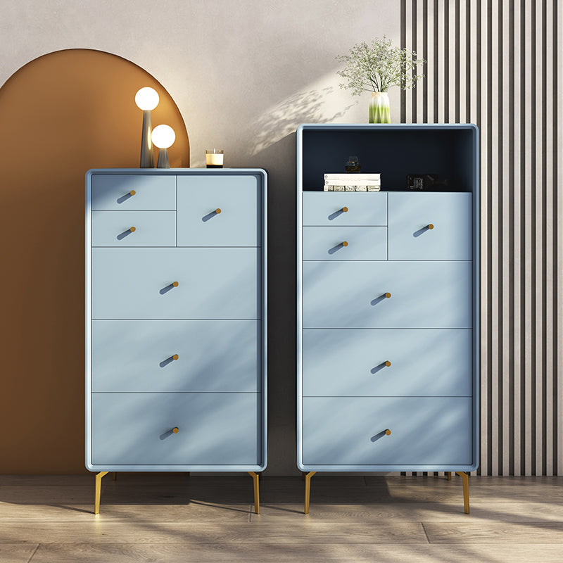 Vertical Leather Chest with Metal Legs Chest with Drawers for Bedroom