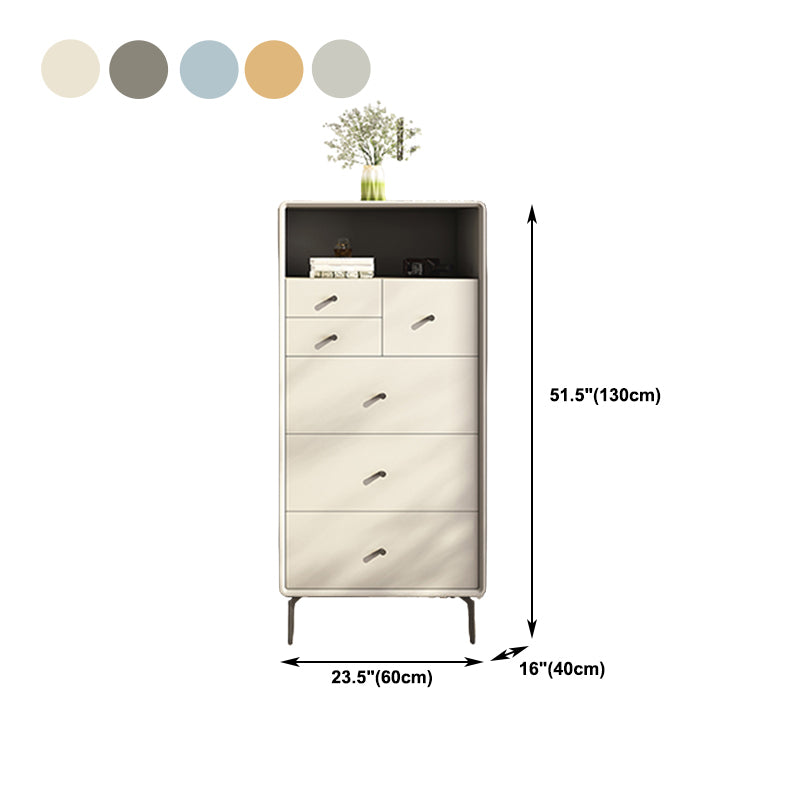 Vertical Leather Chest with Metal Legs Chest with Drawers for Bedroom