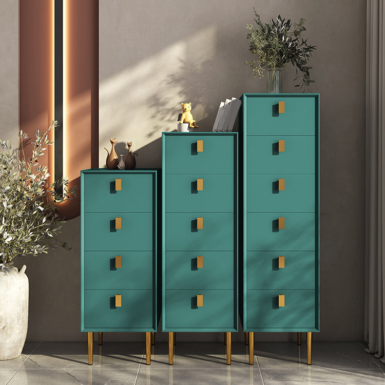 Vertical Chest with Drawers Leather Chest with Metal Legs for Bedroom