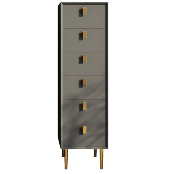 Vertical Chest with Drawers Leather Chest with Metal Legs for Bedroom