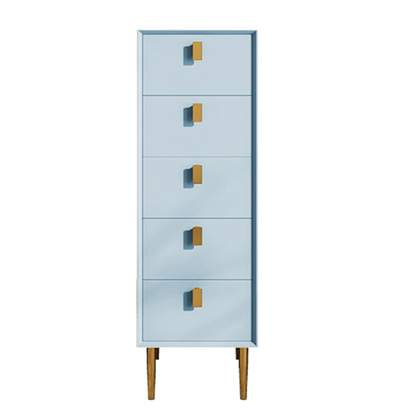 Vertical Chest with Drawers Leather Chest with Metal Legs for Bedroom