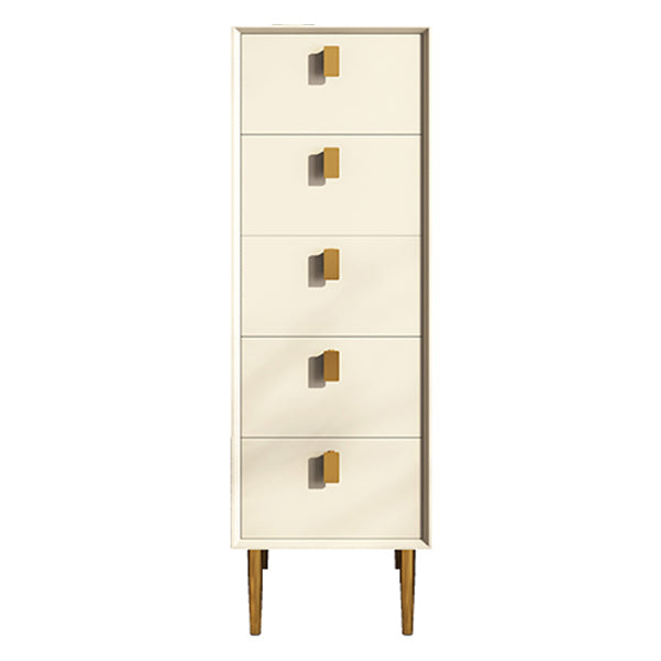 Vertical Chest with Drawers Leather Chest with Metal Legs for Bedroom