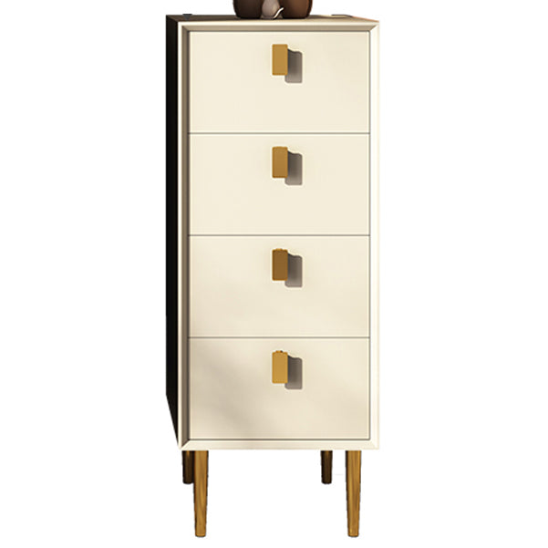 Vertical Chest with Drawers Leather Chest with Metal Legs for Bedroom