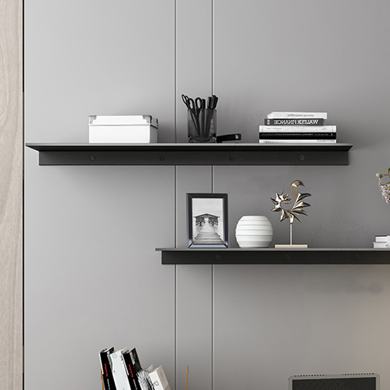 Modern Closed Back Bookcase Metal Wall Mounted Shelf for Home Office