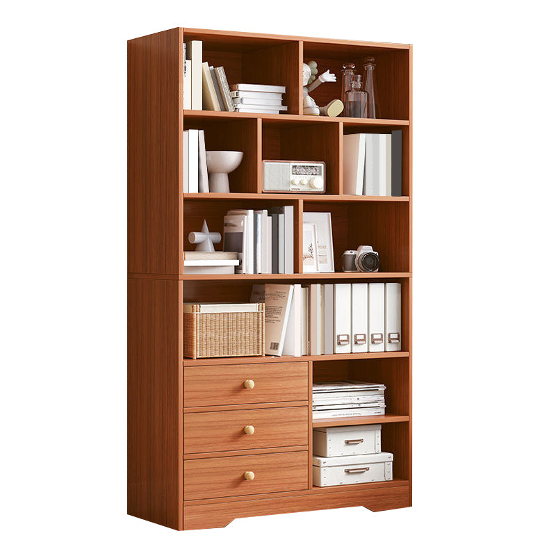 Engineered Wood Bookcase 11.8-inch Wide Contemporary Standard Bookshelf