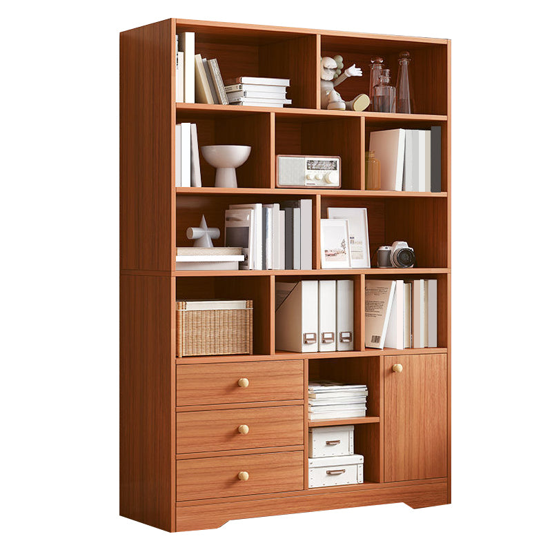 Engineered Wood Bookcase 11.8-inch Wide Contemporary Standard Bookshelf