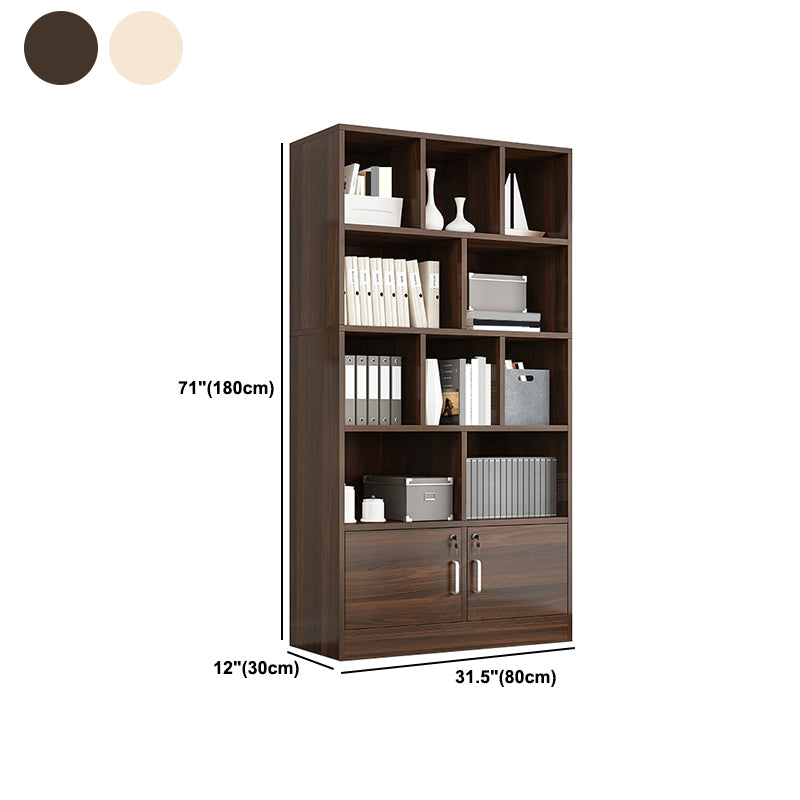 Engineered Wood Bookcase 11.8-inch Wide Contemporary Standard Bookshelf