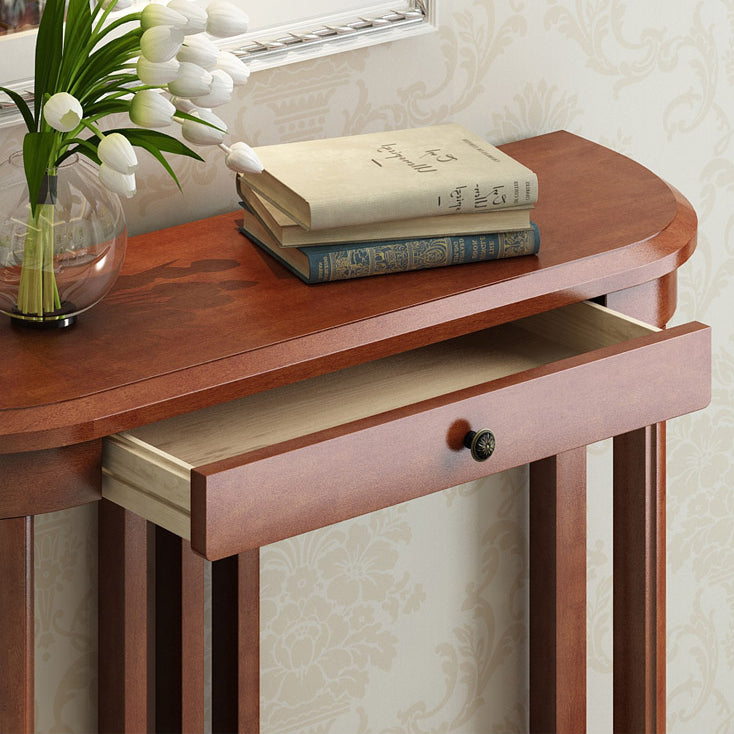 Mid-Century Modern Console Table in Solid Wood with 1 Drawer