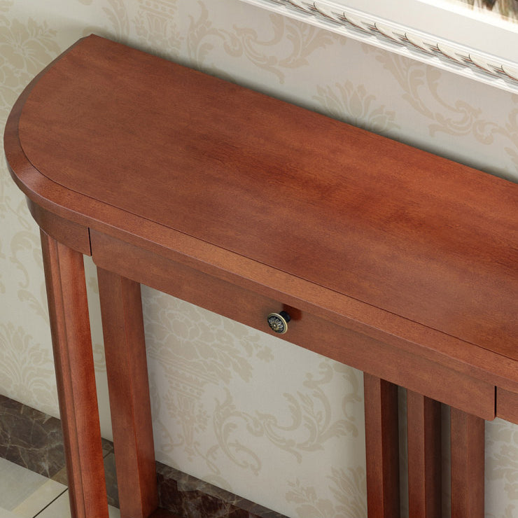 Mid-Century Modern Console Table in Solid Wood with 1 Drawer