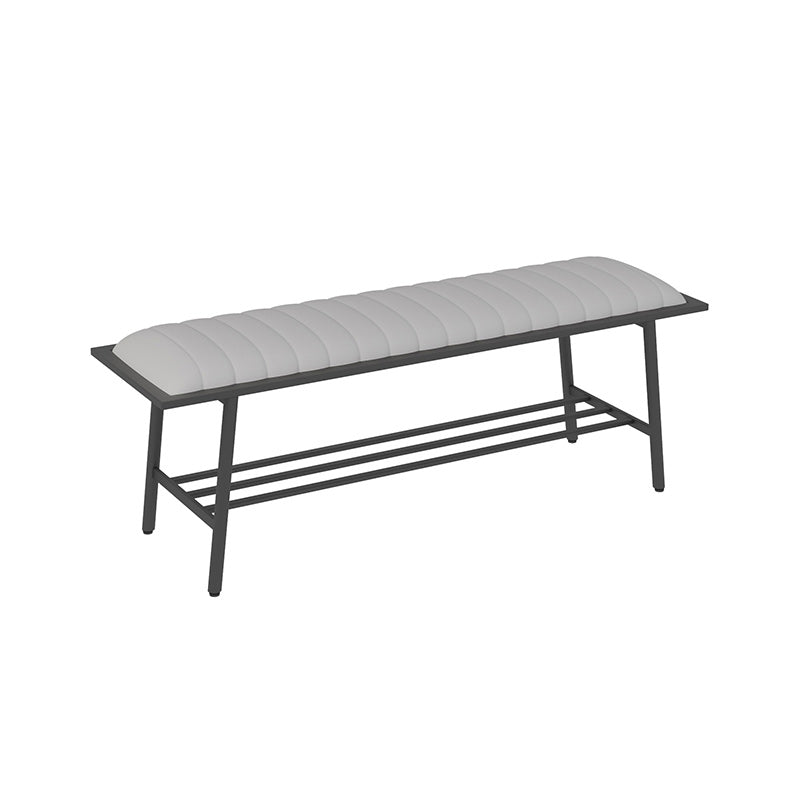 17.71" Wide Upholstered Bench with Storage Entryway Seating Bench with Metal Legs