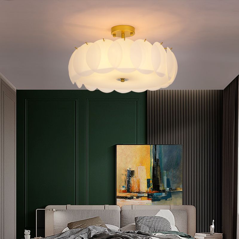 Modern Glass Shade Ceiling Light Creative Flush Mount for Bedroom