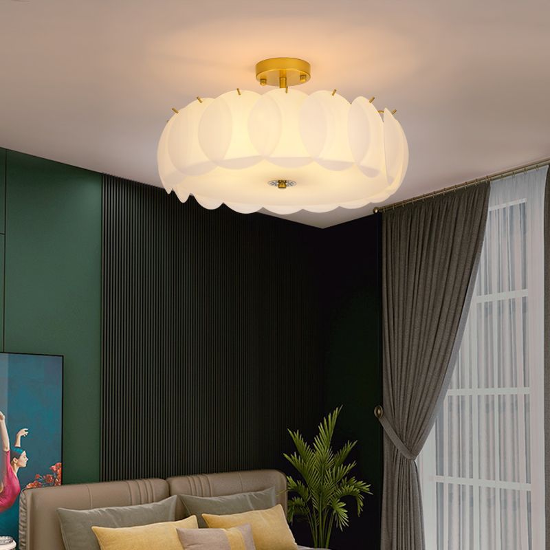 Modern Glass Shade Ceiling Light Creative Flush Mount for Bedroom