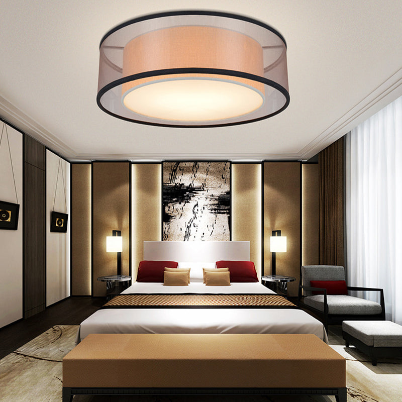 Round Shape Fabric Ceiling Light Multil Lights Ceiling Mount Light for Bedroom