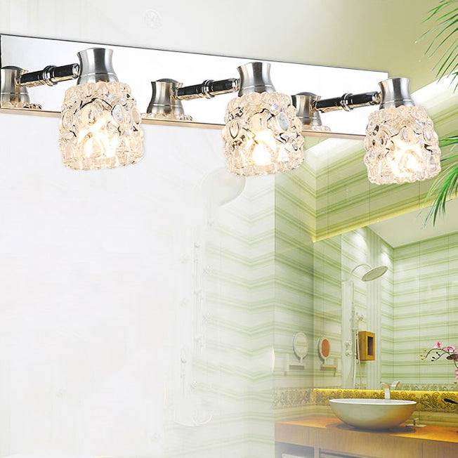 Modern Style Bowl Shape Sconce Lamp Glass Multi Light Wall Lights for Bathroom