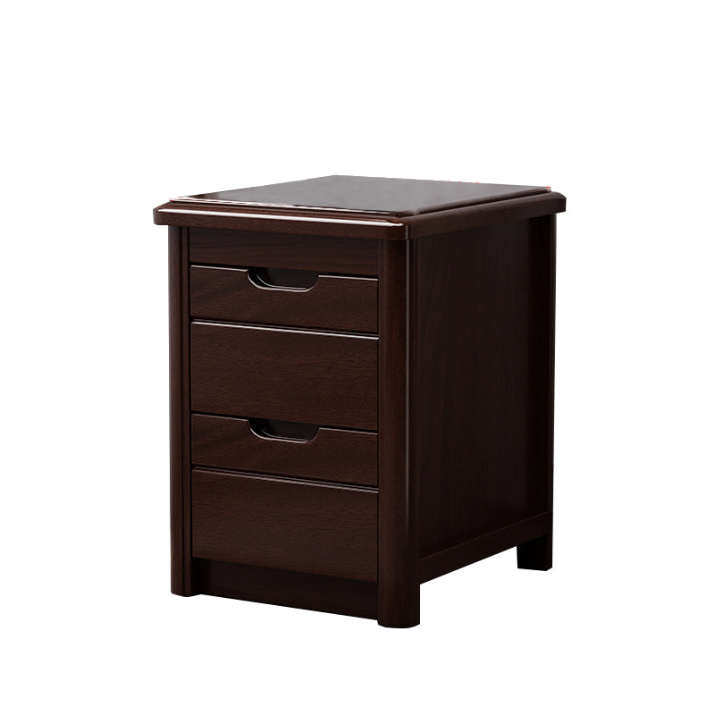 20 Inch H Bed Nightstand Solid Wood 2-Drawer Modern Brown Night Table