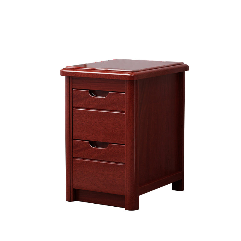 20 Inch H Bed Nightstand Solid Wood 2-Drawer Modern Brown Night Table