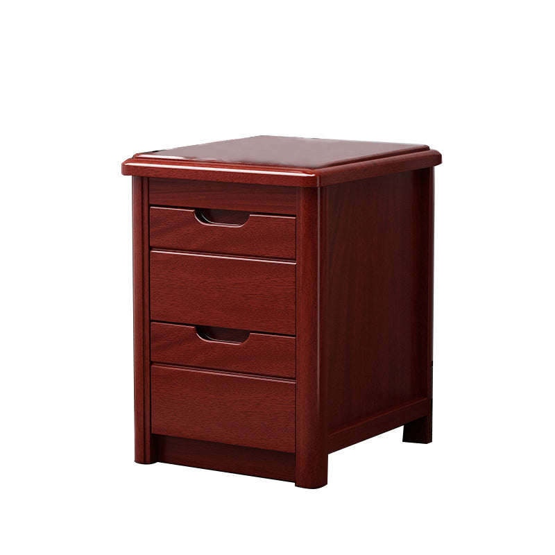 20 Inch H Bed Nightstand Solid Wood 2-Drawer Modern Brown Night Table