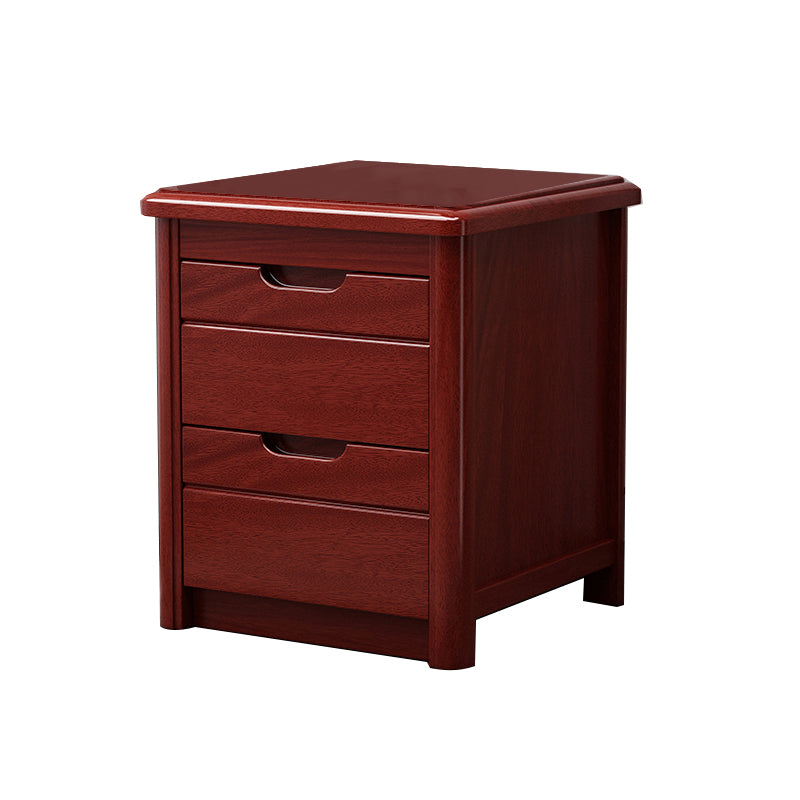 20 Inch H Bed Nightstand Solid Wood 2-Drawer Modern Brown Night Table