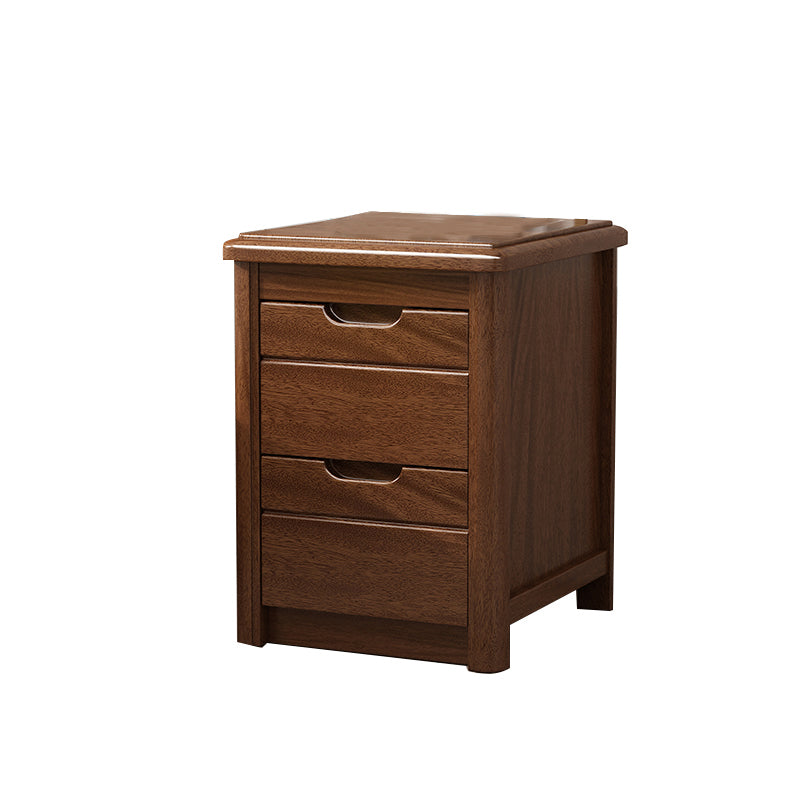 20 Inch H Bed Nightstand Solid Wood 2-Drawer Modern Brown Night Table