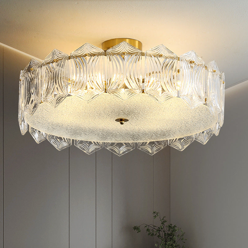 Modern Glass Shade Ceiling Light Minimalist Flush Mount for Bedroom