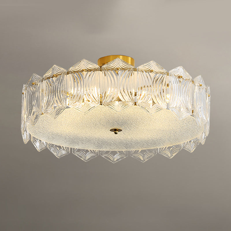 Modern Glass Shade Ceiling Light Minimalist Flush Mount for Bedroom