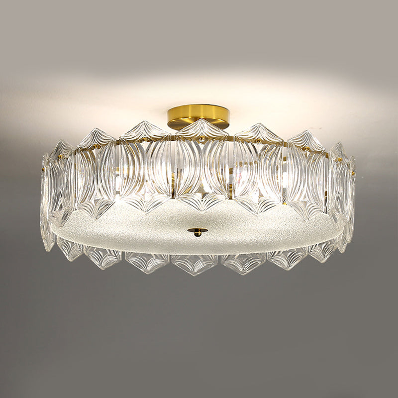 Modern Glass Shade Ceiling Light Minimalist Flush Mount for Bedroom