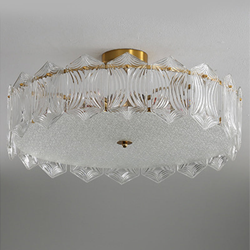 Modern Glass Shade Ceiling Light Minimalist Flush Mount for Bedroom