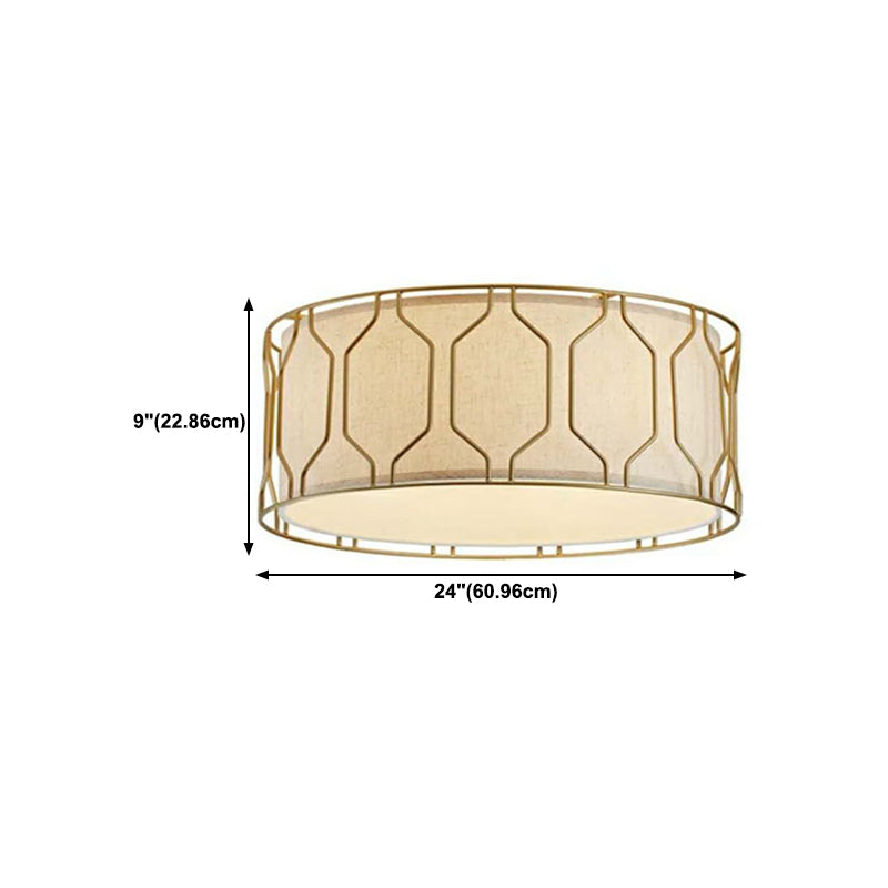 Multi Lights Ceiling Light Modern Simple Ceiling Mount Light with Fabric Shade for Bedroom
