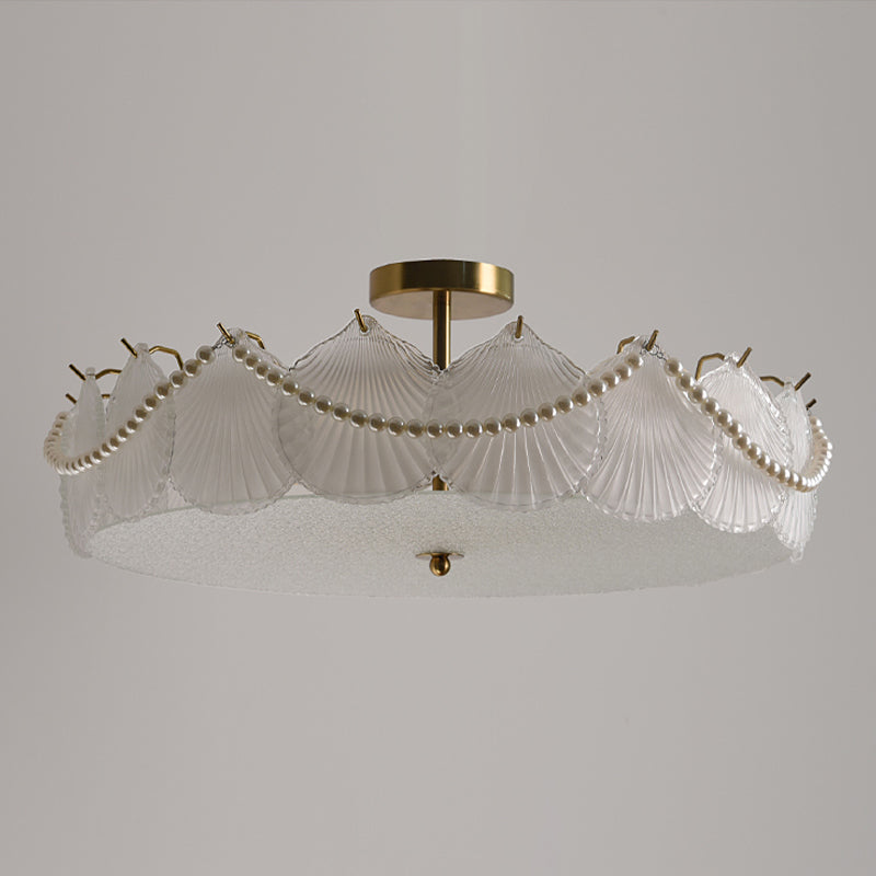 Glass Geometric Flush Mount Light Modern Multi Lights Flush Mount Ceiling Fixture in Gold