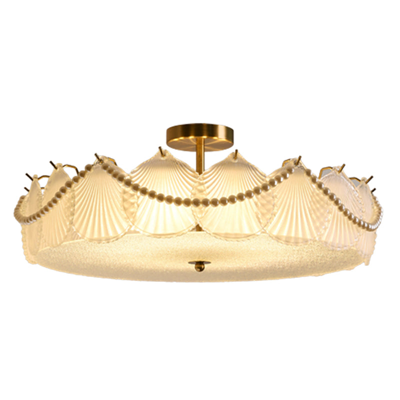 Glass Geometric Flush Mount Light Modern Multi Lights Flush Mount Ceiling Fixture in Gold