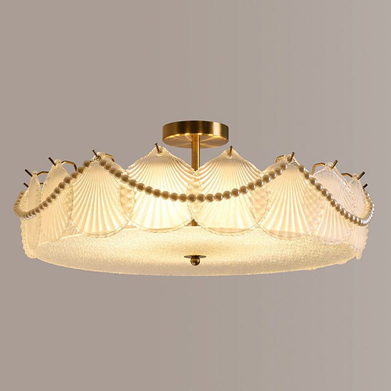 Glass Geometric Flush Mount Light Modern Multi Lights Flush Mount Ceiling Fixture in Gold