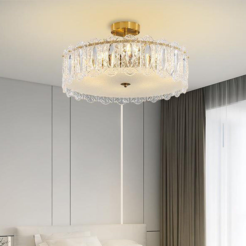 Modern Style Glass Shade Ceiling Light Simplicity Flush Mount for Bedroom