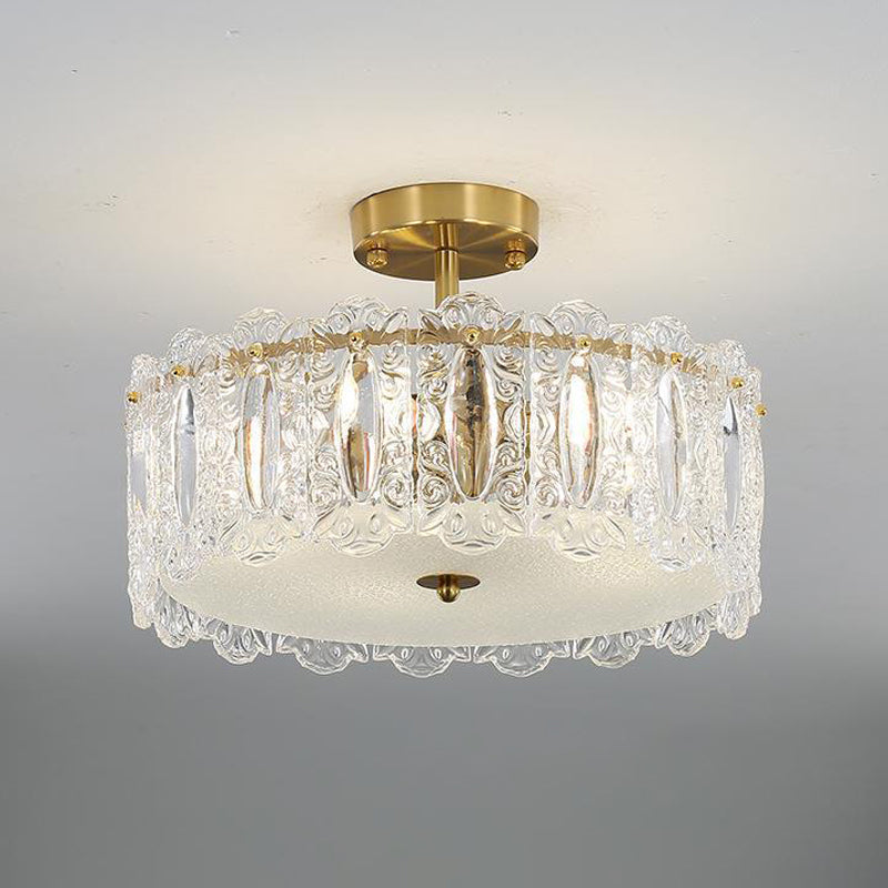 Modern Style Glass Shade Ceiling Light Simplicity Flush Mount for Bedroom