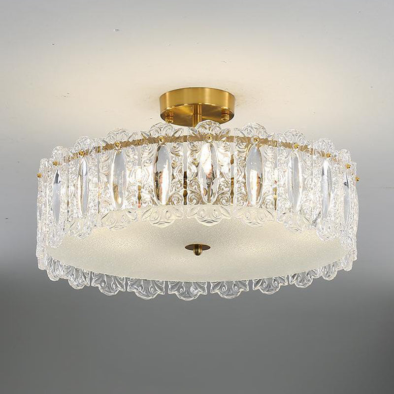 Modern Style Glass Shade Ceiling Light Simplicity Flush Mount for Bedroom