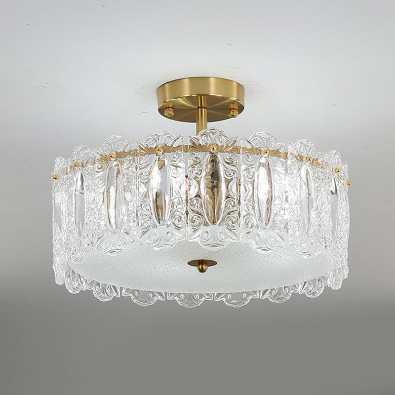 Modern Style Glass Shade Ceiling Light Simplicity Flush Mount for Bedroom