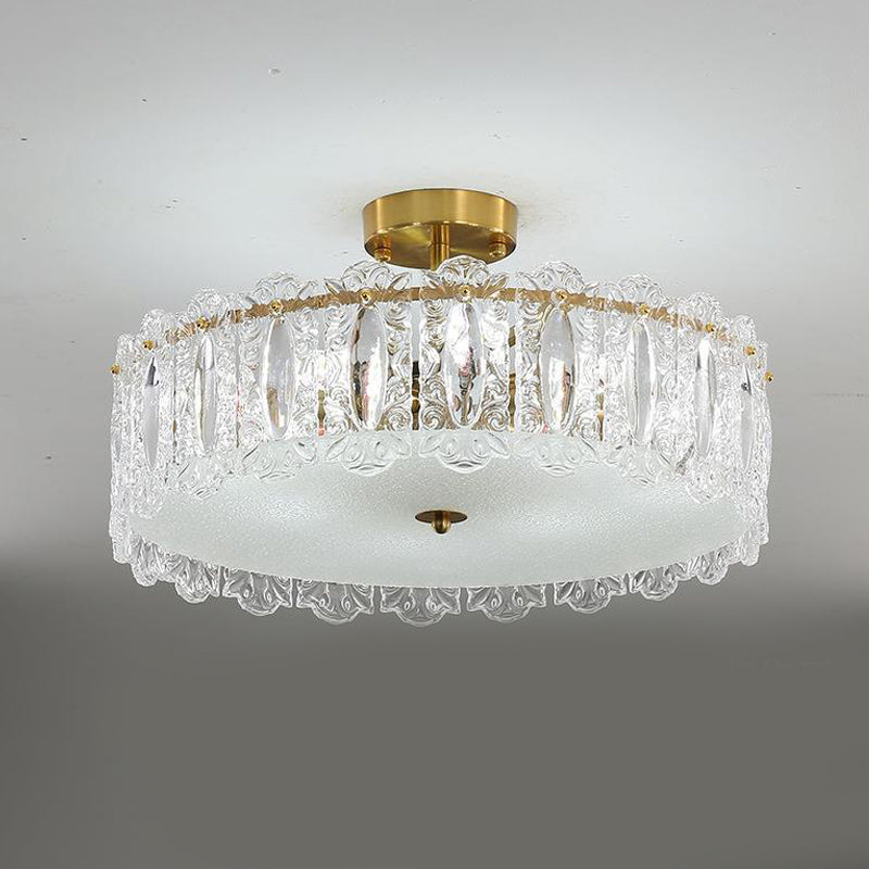 Modern Style Glass Shade Ceiling Light Simplicity Flush Mount for Bedroom