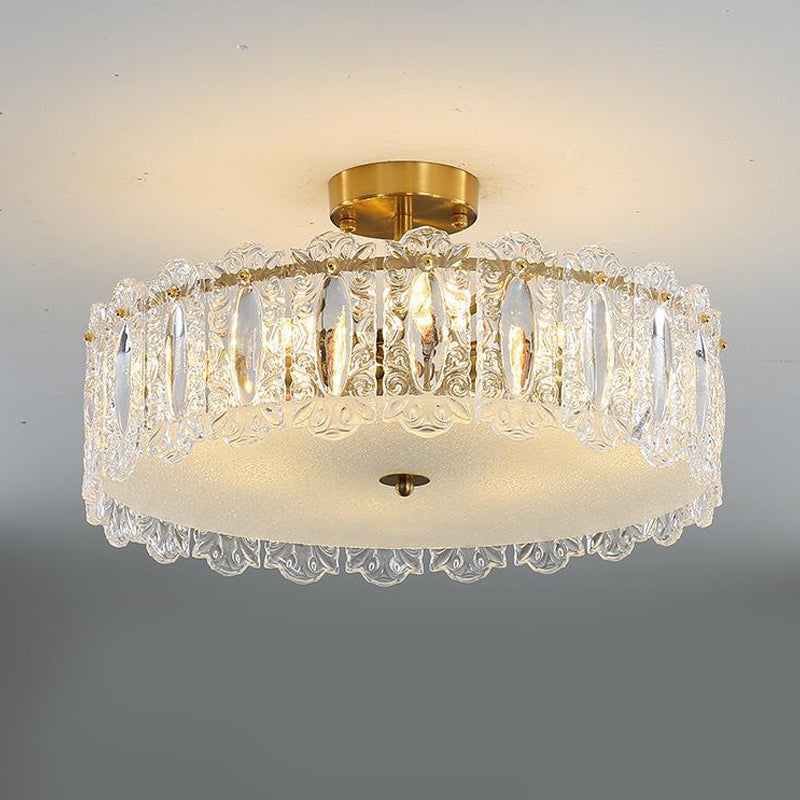 Modern Style Glass Shade Ceiling Light Simplicity Flush Mount for Bedroom