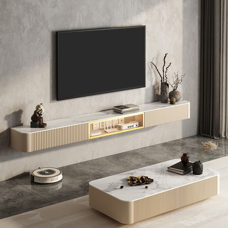 Contemporary TV Media Stand with Drawers Floating TV Stand Console